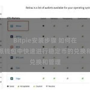 Bitpie安装步骤 如何在比特派钱包中快速进行稳定币的兑换和管理